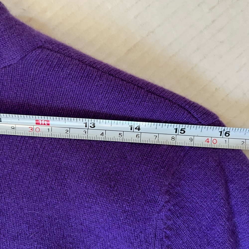 Annie’s Eye Cashmere V Neck Sweater L Liliac - Picture 4 of 9